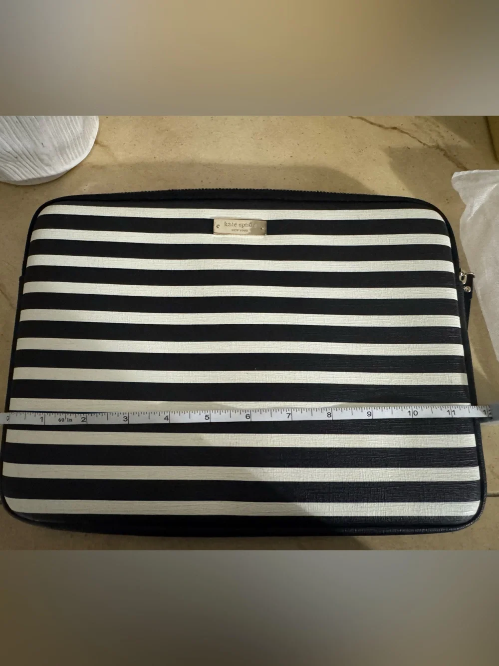 kate spade Black and White Striped Laptop Case